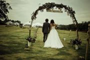 Bride and Groom with Marquee