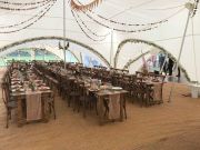 Rustic Trestles in marquee